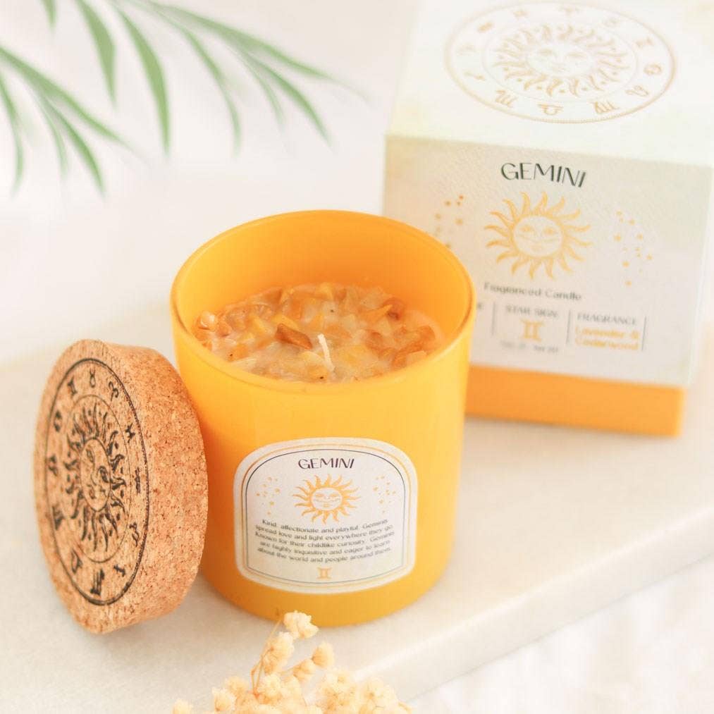Scented Zodiac Crystal Candle.