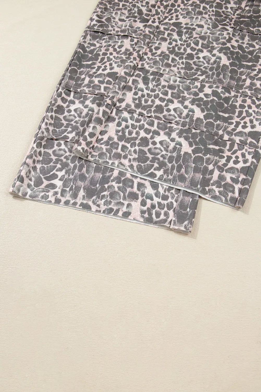 Curvy Leopard Print Raw Edge Patch Drawstring Pants