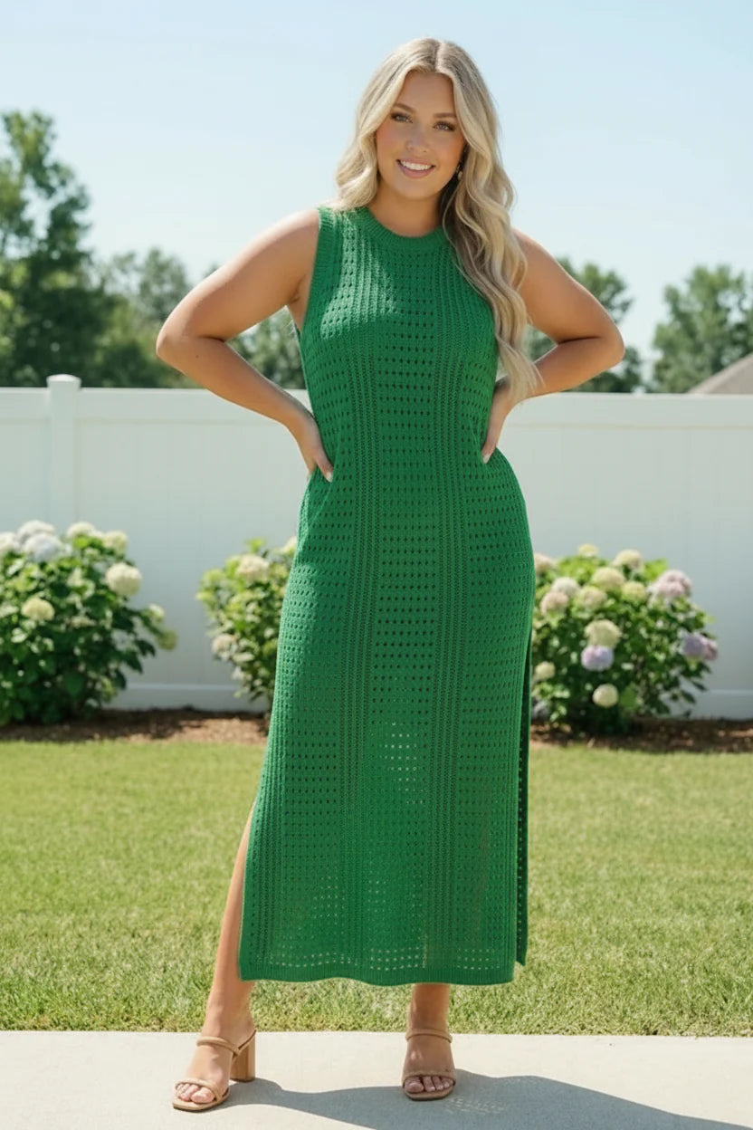 Plus Open Knit Maxi Dress