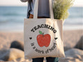 Teaching is a Work of Heart Back to School Canvas Tote Bag