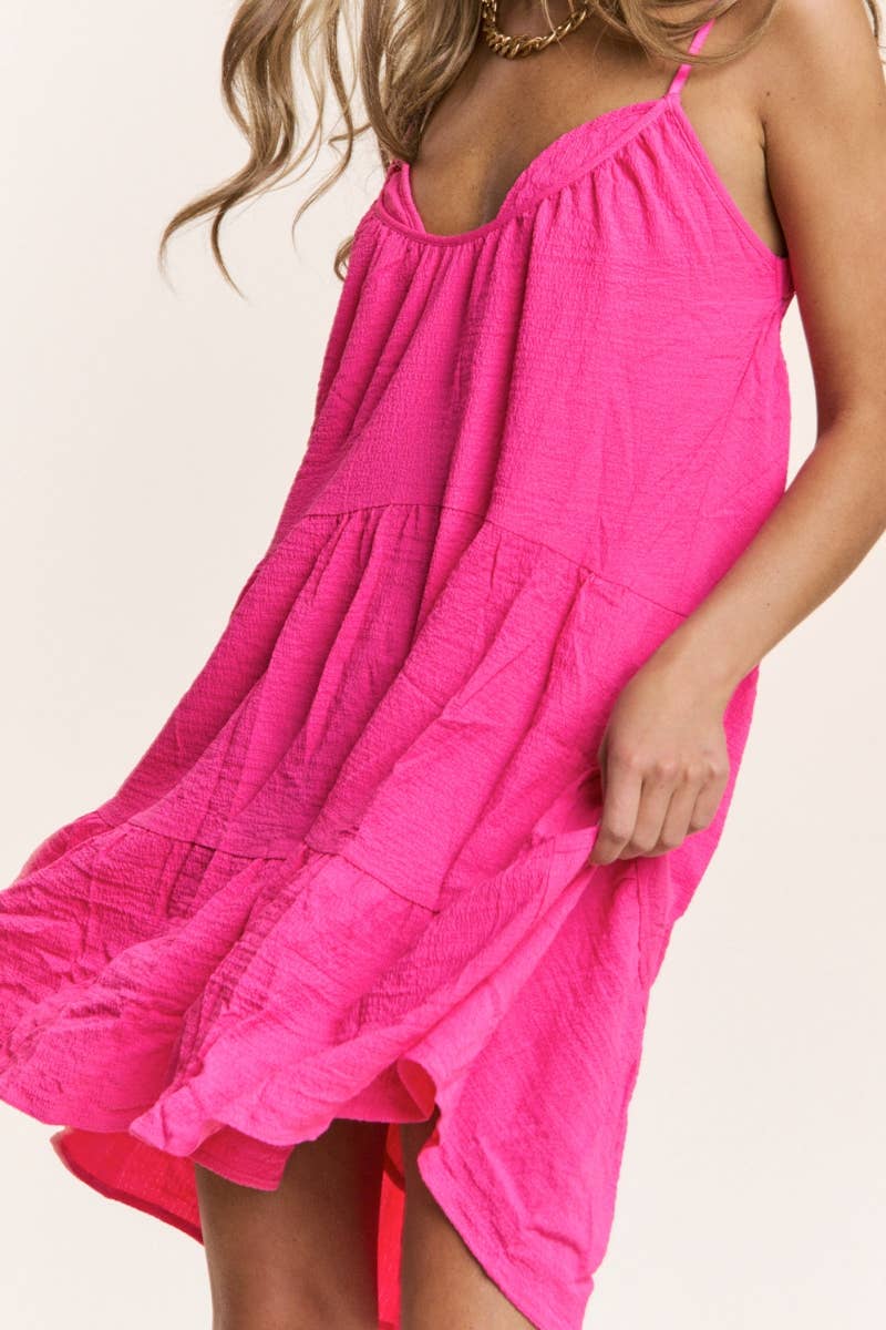 TIERED SPAGHETTI STRAP DRESS
