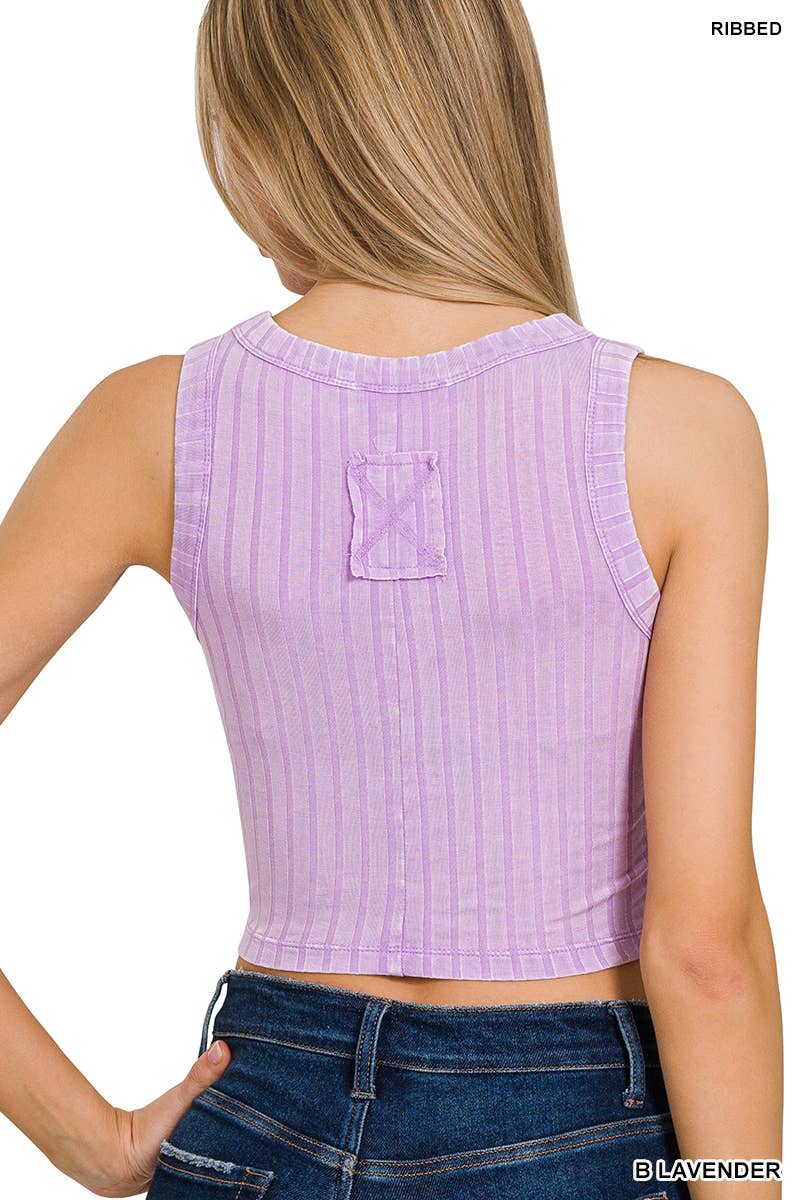Ribbed Sleeveless Crop Tank Top