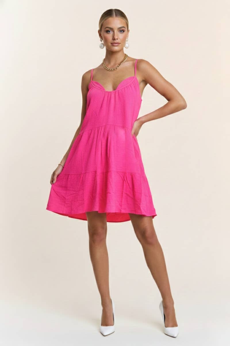 TIERED SPAGHETTI STRAP DRESS