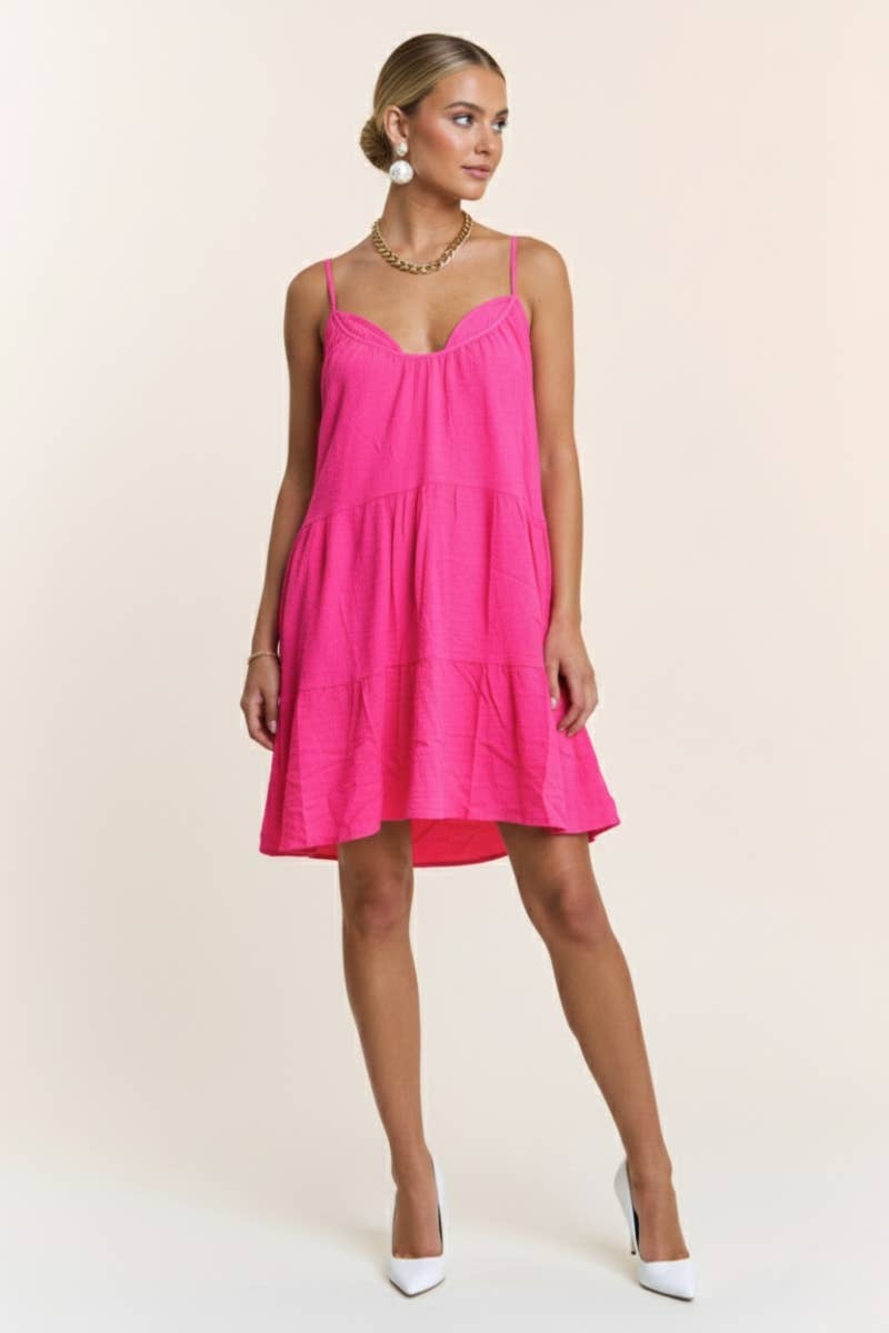 TIERED SPAGHETTI STRAP DRESS
