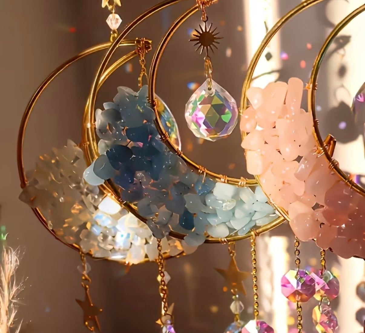 Moon crystal suncatcher