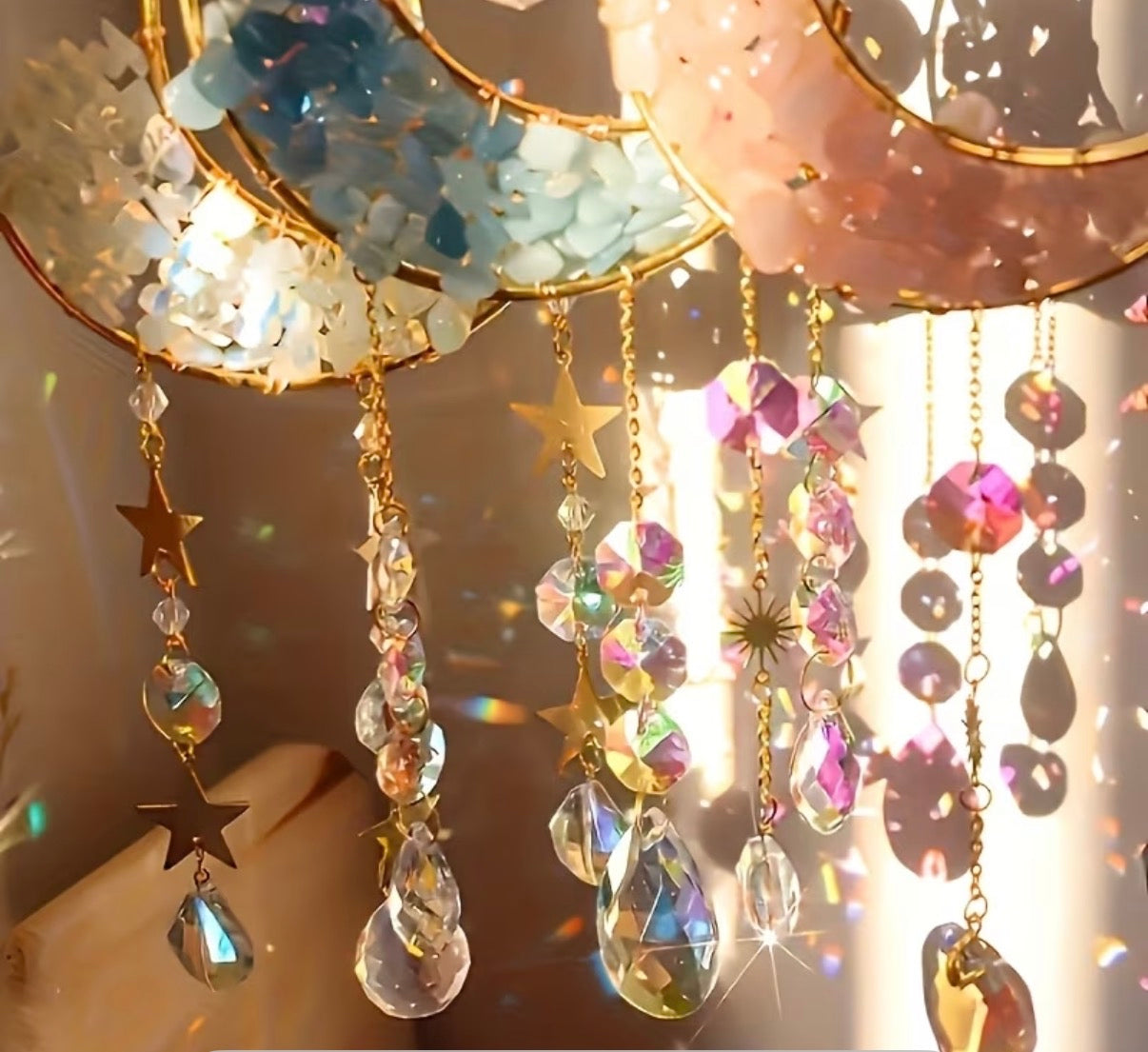 Moon crystal suncatcher
