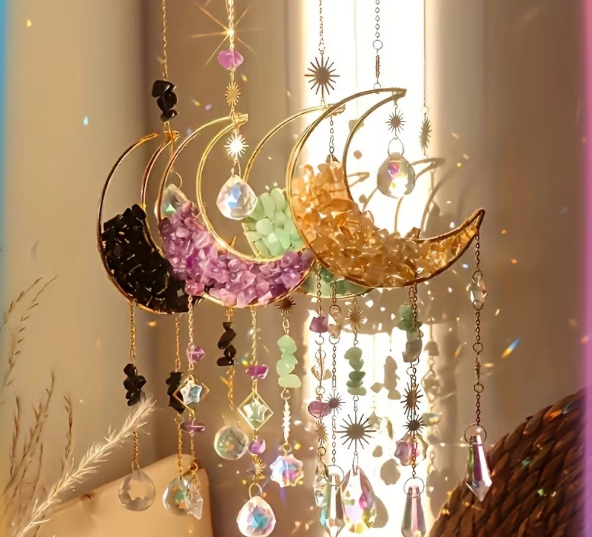 Moon crystal suncatcher