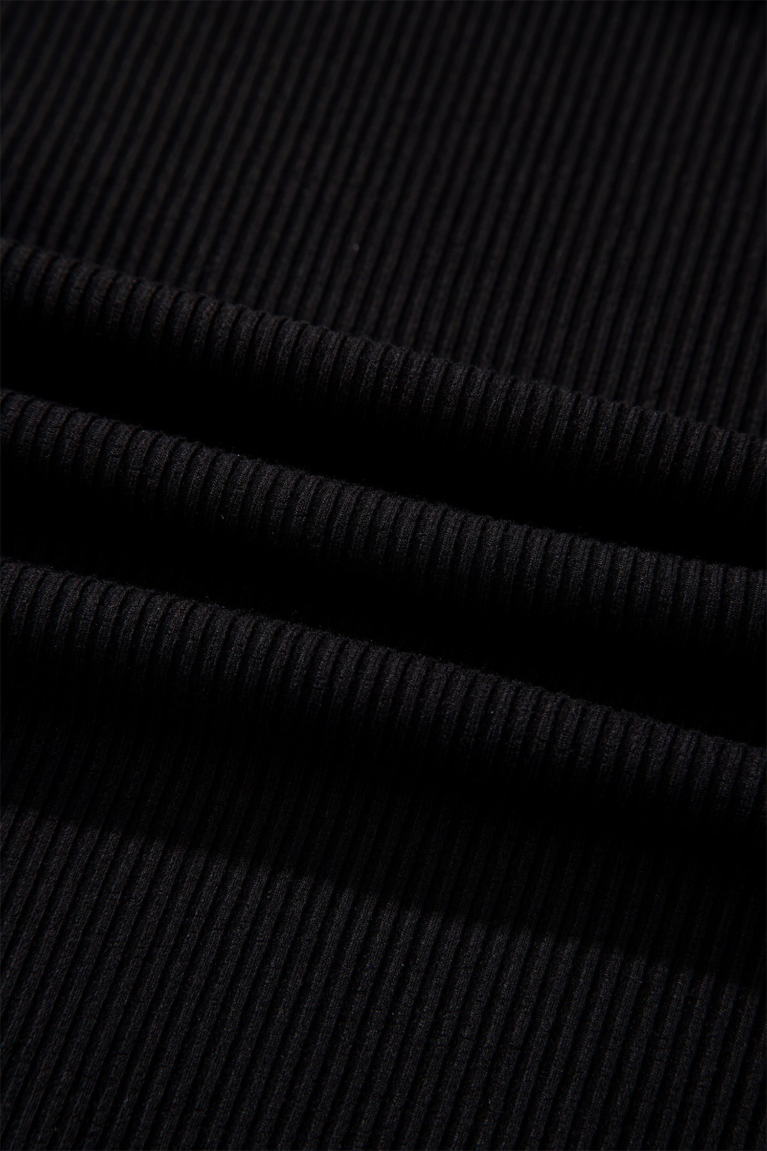 Black Ribbed Long Sleeve Crew Neck Bodysuit