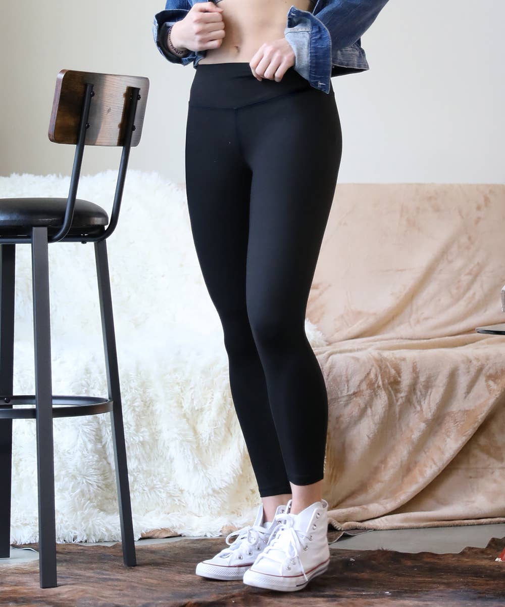 Microfiber Wide Waistband Leggings