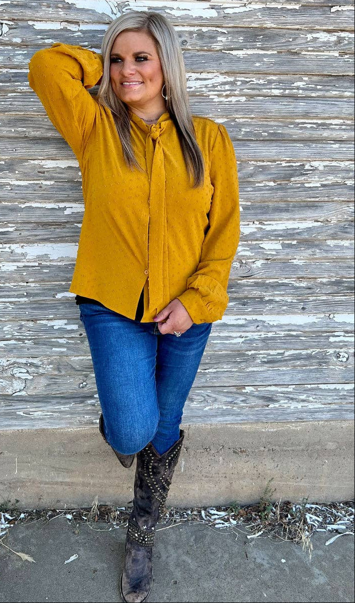 Business Babe Top Mustard