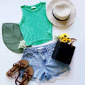 Ribbed Sleeveless Crop Tank Top