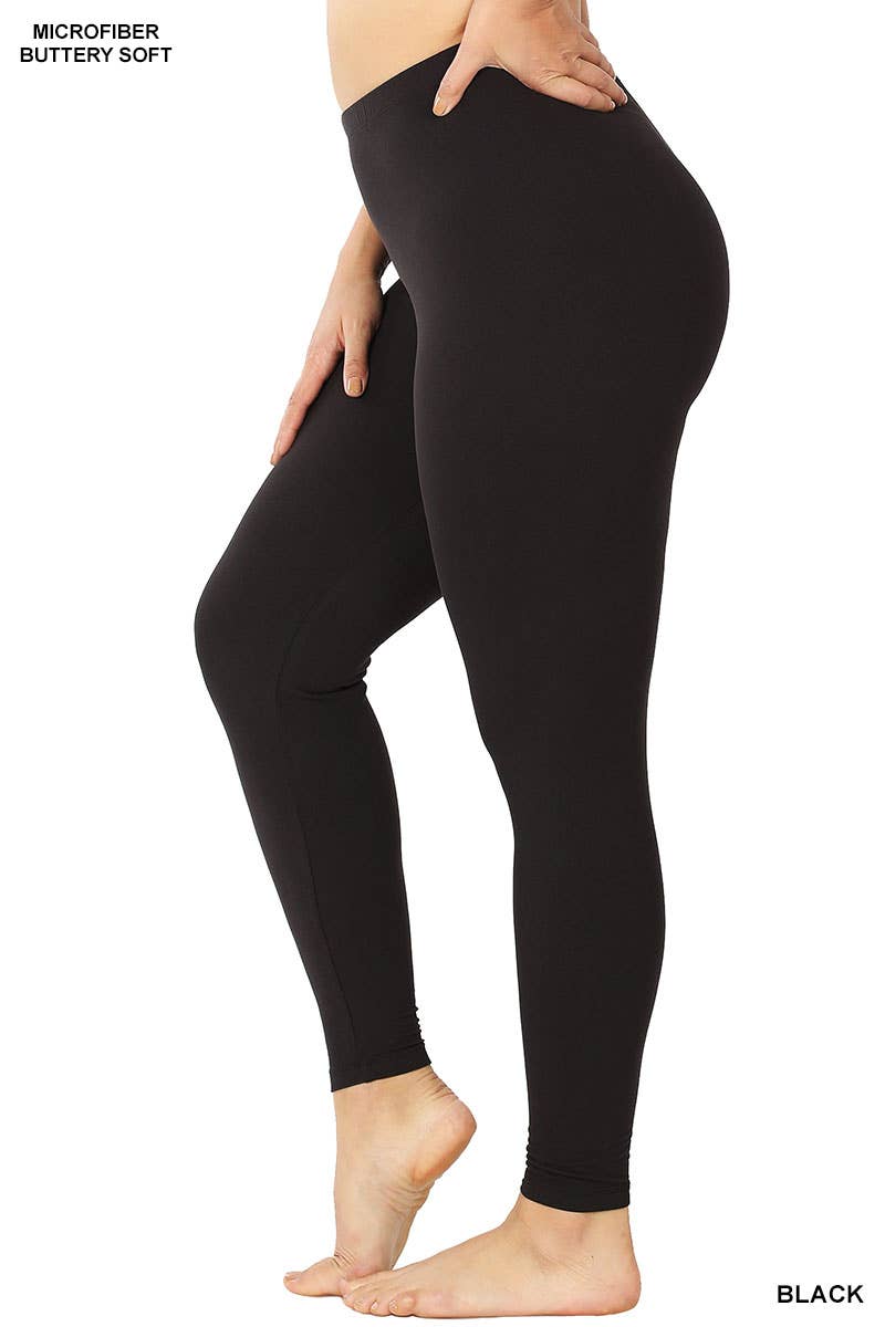 Curvy Microfiber Full Length Leggings